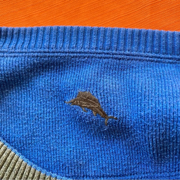 Tommy Bahama Blue and Green Crewneck Sweater - Picture 5 of 9